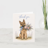 German Shepherd Flower Bouquet Thank You