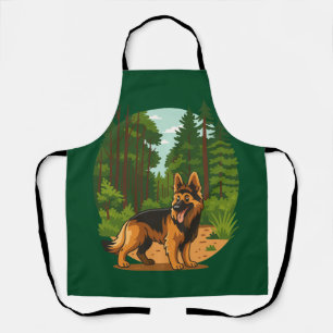 German Shepherd Forest Adventure Dog Apron