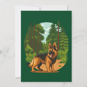 German Shepherd Forest Adventure Dog Invitation