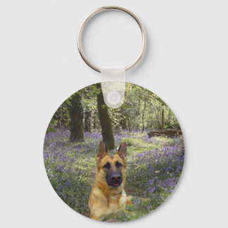 German Shepherd Forest Keychain