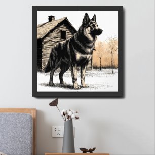 German Shepherd Framed Art