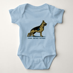 German Shepherd Friend Baby Bodysuit