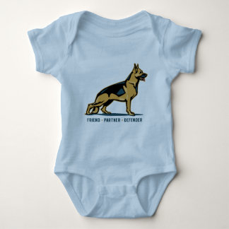 German Shepherd Friend Baby Bodysuit