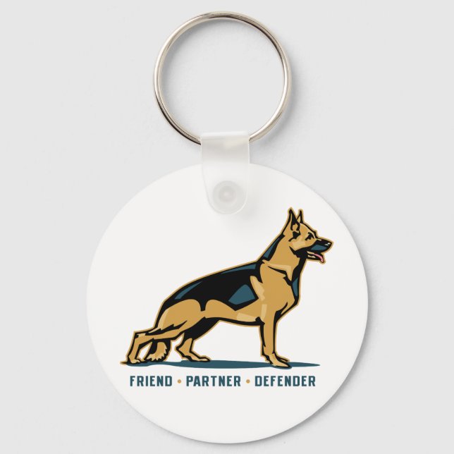 German Shepherd Friend Keychain (Front)