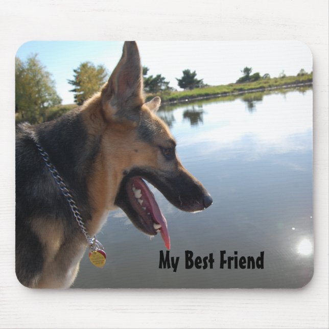German Shepherd Friend Mouse Pad (Front)