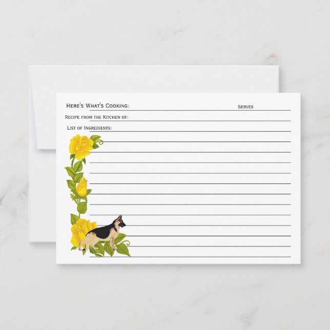 German Shepherd: From the Kitchen of Recipe Card (Front)