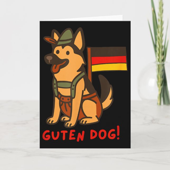 German Shepherd Funny Beer Festival Guten Dog  Card (Front)