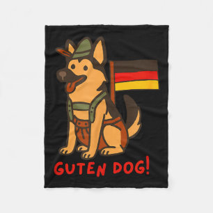 German Shepherd Funny Beer Festival Guten Dog Fleece Blanket