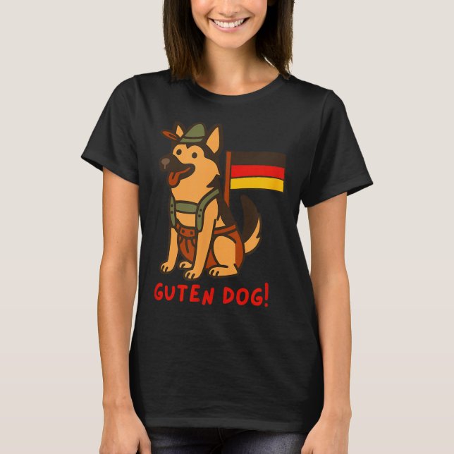 German Shepherd Funny Beer Festival Guten Dog  T-Shirt (Front)