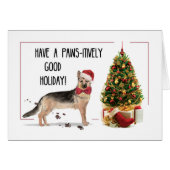 German Shepherd Funny Christmas Dog with Tree (Front Horizontal)