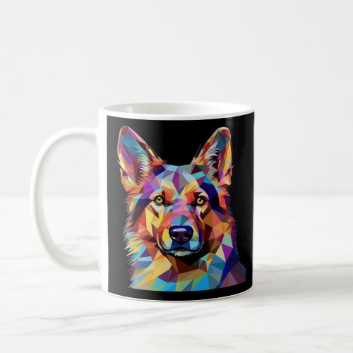 German Shepherd Funny Dog Cubism Love Mom Dad Long Coffee Mug