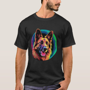 German Shepherd Funny Dog Pop Art Pet Love Mom Lon T-Shirt