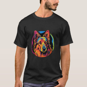 German Shepherd Funny Dog Pop Art Pet Love Mom Tan T-Shirt