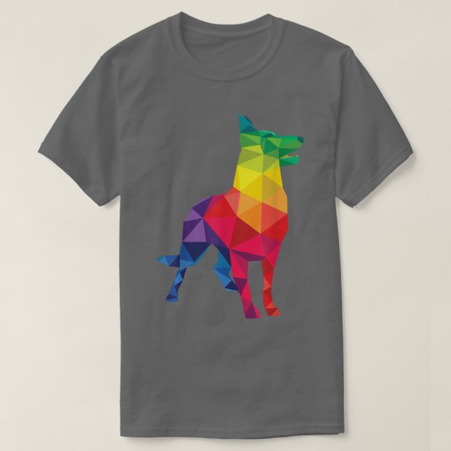 German Shepherd Gay Pride LGBT LGBTQ Rainbow Flag  T-Shirt (Design Front)