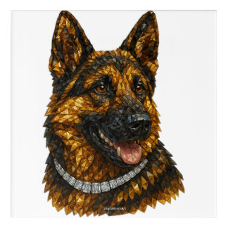 German Shepherd Gemstone Mosaic Luxury Acrylic Print