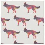 German Shepherd Geometric Pattern Silhouette Mult Fabric