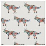 German Shepherd Geometric Pattern Silhouette Plaid Fabric
