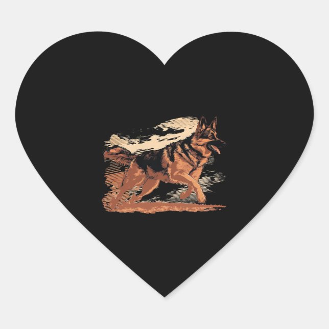 German Shepherd, German Shepherd owner, GSD dogs Heart Sticker (Front)
