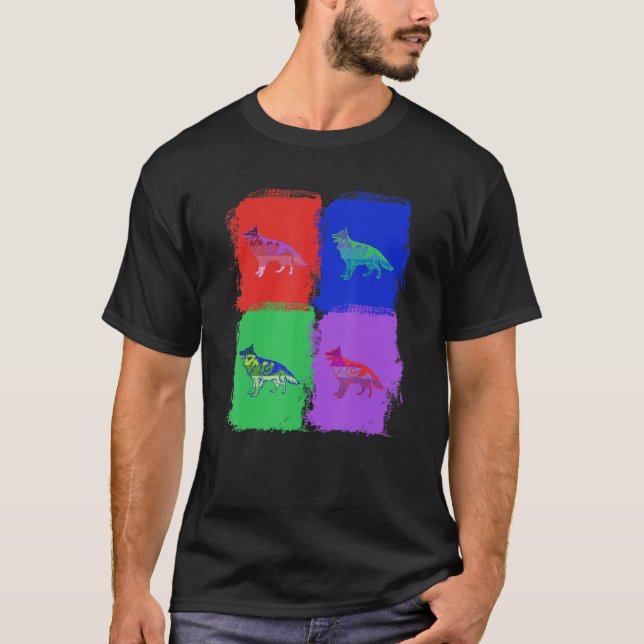 German Shepherd German Shepherd Pop Art T-Shirt (Front)
