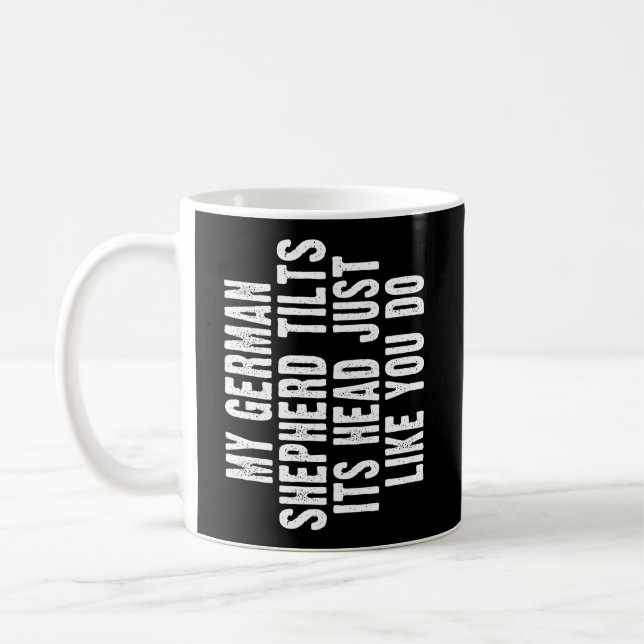 German Shepherd Gift Tilt Head Dog Cute Funny Gift Coffee Mug (Left)