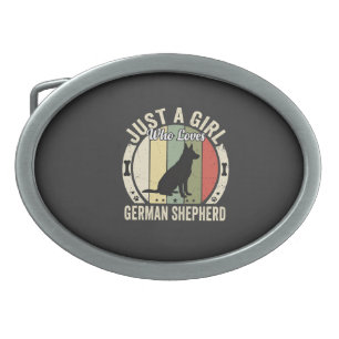 German Shepherd Girl Dog Lover Design (2)_1 Belt Buckle