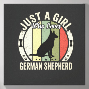 German Shepherd Girl Dog Lover Design (2)_1 Canvas Photo Tile