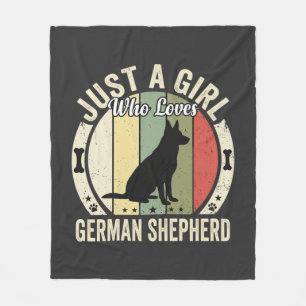 German Shepherd Girl Dog Lover Design (2)_1 Fleece Blanket