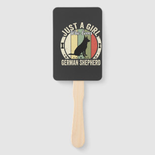 German Shepherd Girl Dog Lover Design (2)_1 Hand Fan