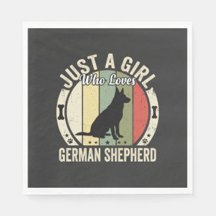 German Shepherd Girl Dog Lover Design (2)_1 Napkins