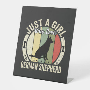 German Shepherd Girl Dog Lover Design (2)_1 Pedestal Sign