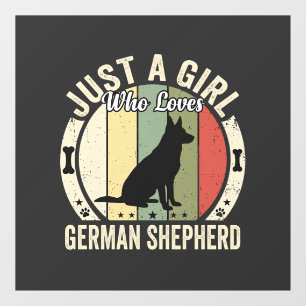 German Shepherd Girl Dog Lover Design (2)_1 Window Cling