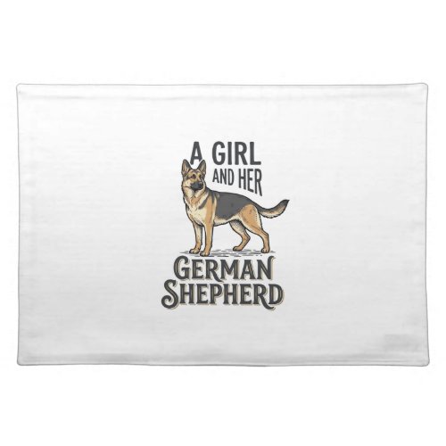 German Shepherd Girl Shirt Vintage Dog Lover Desig Cloth Placemat