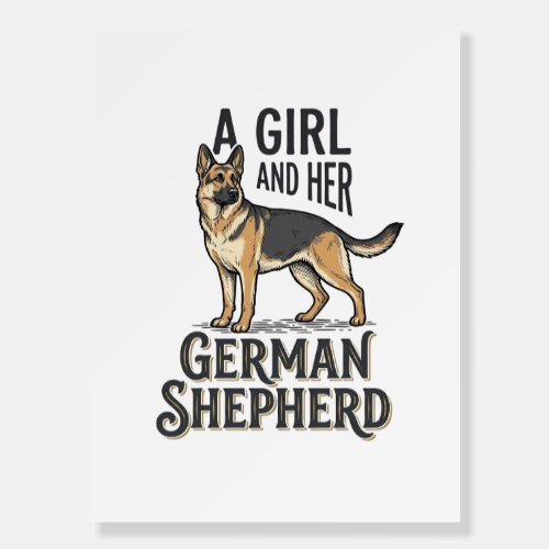German Shepherd Girl Shirt Vintage Dog Lover Desig Foam Board