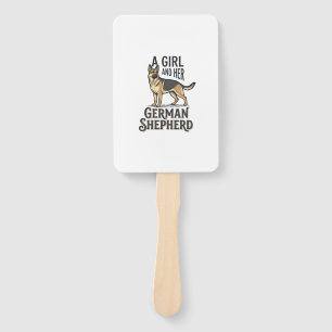 German Shepherd Girl Shirt Vintage Dog Lover Desig Hand Fan