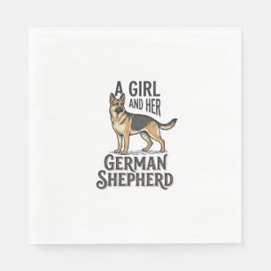 German Shepherd Girl Shirt Vintage Dog Lover Desig Napkins
