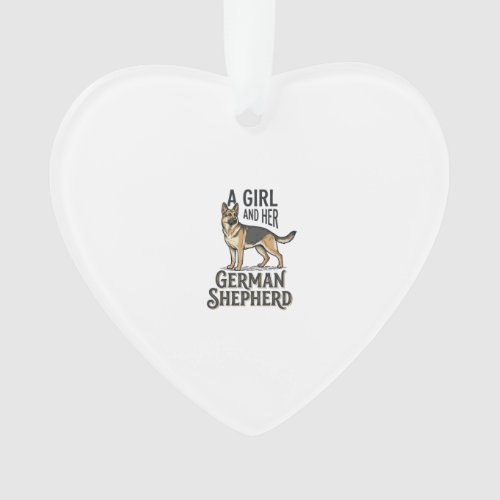 German Shepherd Girl Shirt Vintage Dog Lover Desig Ornament