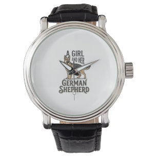 German Shepherd Girl Shirt Vintage Dog Lover Desig Watch