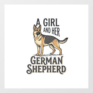 German Shepherd Girl Shirt Vintage Dog Lover Desig Window Cling