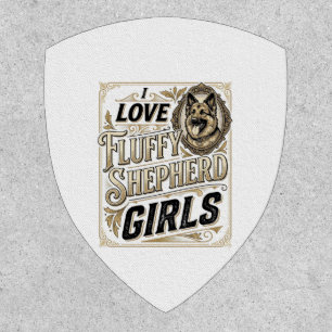 German Shepherd Girl Shirt Vintage Engraving Dog L Patch