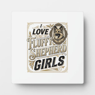 German Shepherd Girl Shirt Vintage Engraving Dog L Plaque