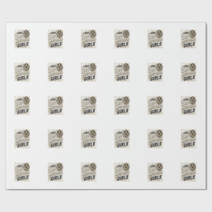 German Shepherd Girl Shirt Vintage Engraving Dog L Wrapping Paper