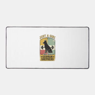 German Shepherd Girl Vintage Dog Lover Shirt Desig Desk Mat