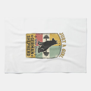 German Shepherd Girl Vintage Dog Lover Shirt Desig Kitchen Towel