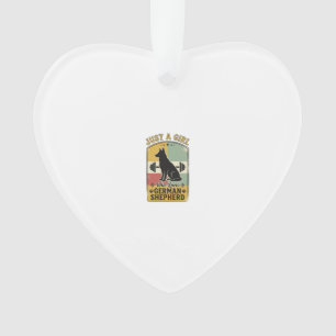 German Shepherd Girl Vintage Dog Lover Shirt Desig Ornament