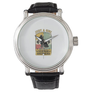 German Shepherd Girl Vintage Dog Lover Shirt Desig Watch