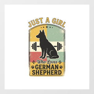 German Shepherd Girl Vintage Dog Lover Shirt Desig Window Cling