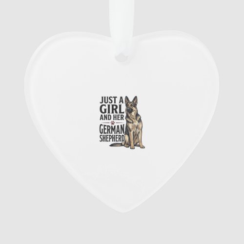 German Shepherd Girl Vintage Engraving Dog Lover D Ornament