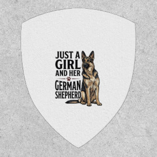 German Shepherd Girl Vintage Engraving Dog Lover D Patch