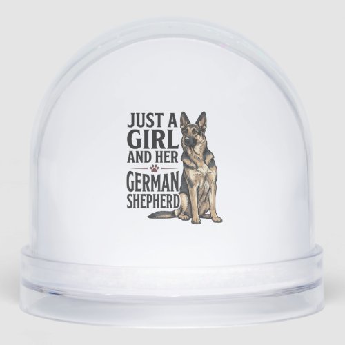 German Shepherd Girl Vintage Engraving Dog Lover D Snow Globe