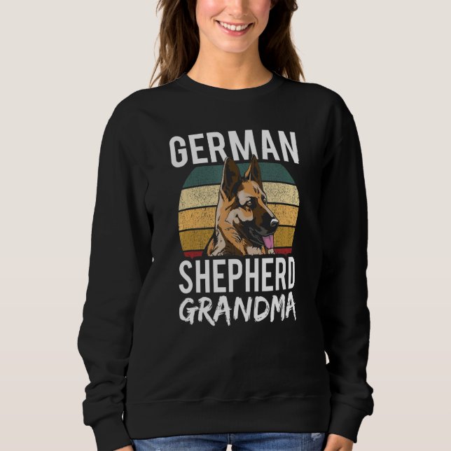 German Shepherd Grandma Dog Breed Puppy Lover Gran Sweatshirt (Front)